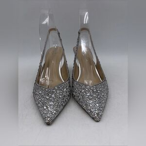 Elegant Silver Embellished Women's Shoes